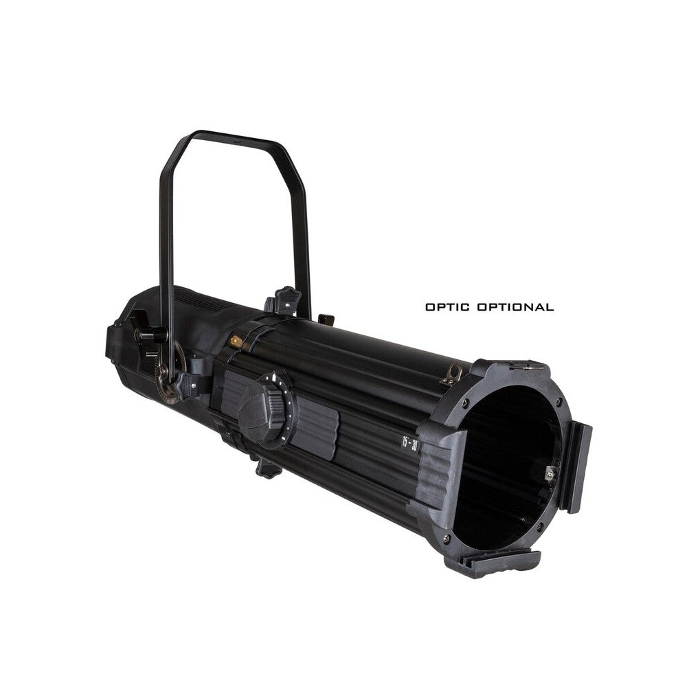 Briteq LED profile spot fixture based on a special 500 W (2800 K + 6000 K) COB LED module and multiple options sold separately: