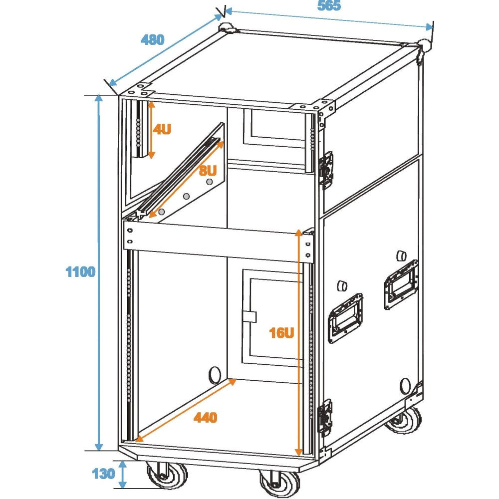 ROADINGER SPECIAL STAGE CASE PRO WHEELS Flight case de escenario con ruedas