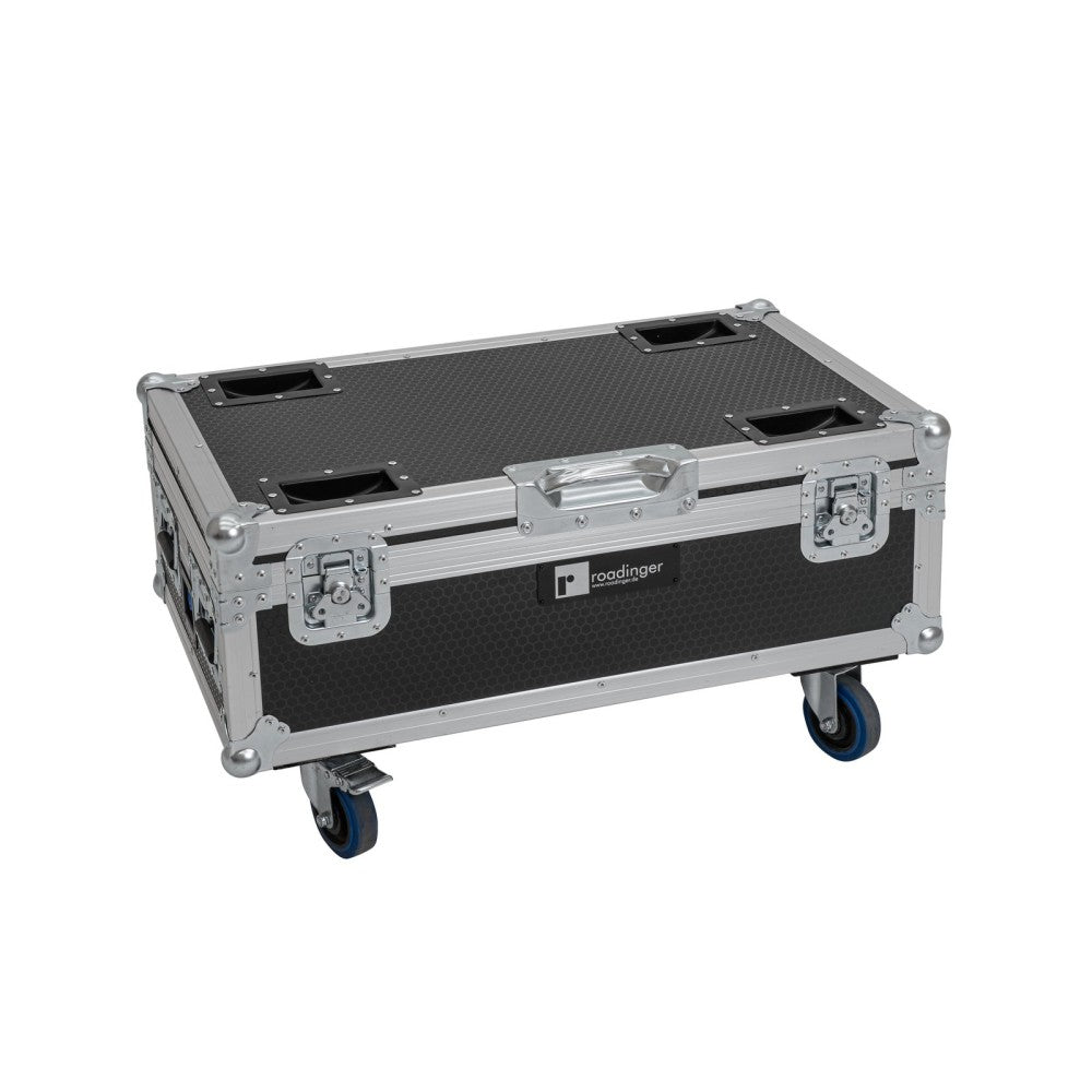 ROADINGER Flightcase 6x AKKU UP-4 QCL Spot QuickDMX MK2 with charging function and wheels