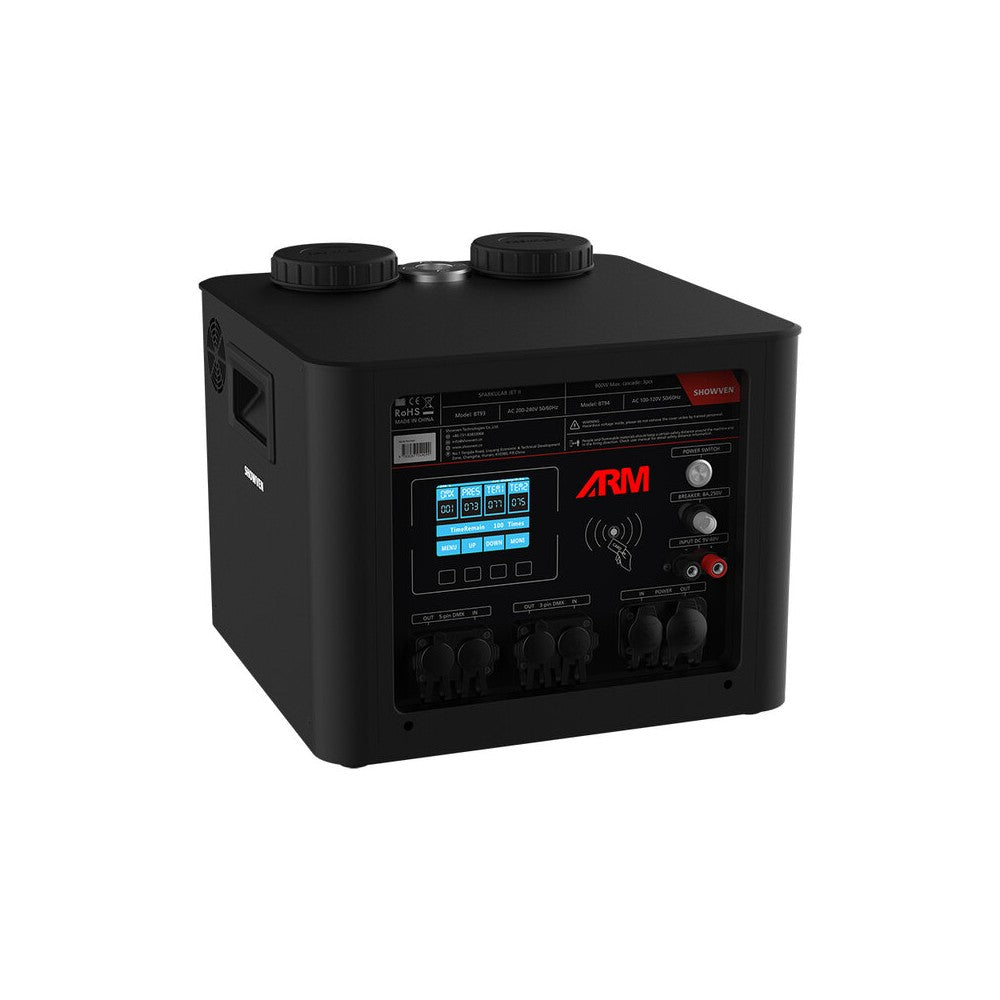 Sparkular 800 W cold spark effects machine up to 10 m high, built-in air compressor, DMX control, 220 V AC