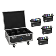 EUROLITE Set 4x AKKU MBT-3 Spot MK2 + Flightcase with wheels and charging function