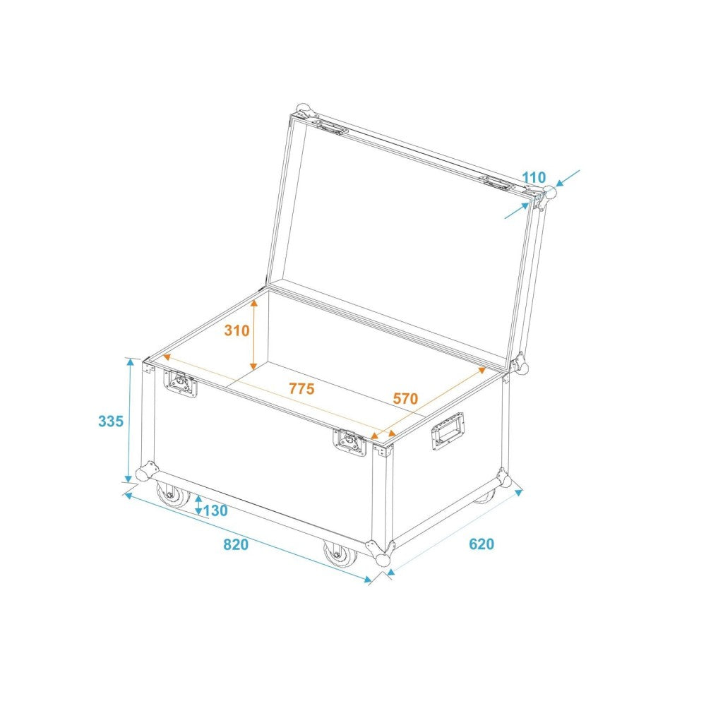 ROADINGER Transportcase Universale R-9, 80x60cm con rotelle