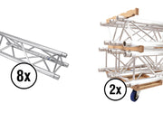 ALUTRUSS Set TRILOCK E-GL33 2000 + Carrello di Trasporto per Tralicci