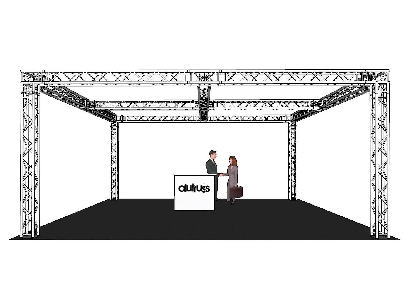 ALUTRUSS Set di Traversi QUADLOCK 6082 quadrato 7,71x7,71x3,5m (LxPxA)