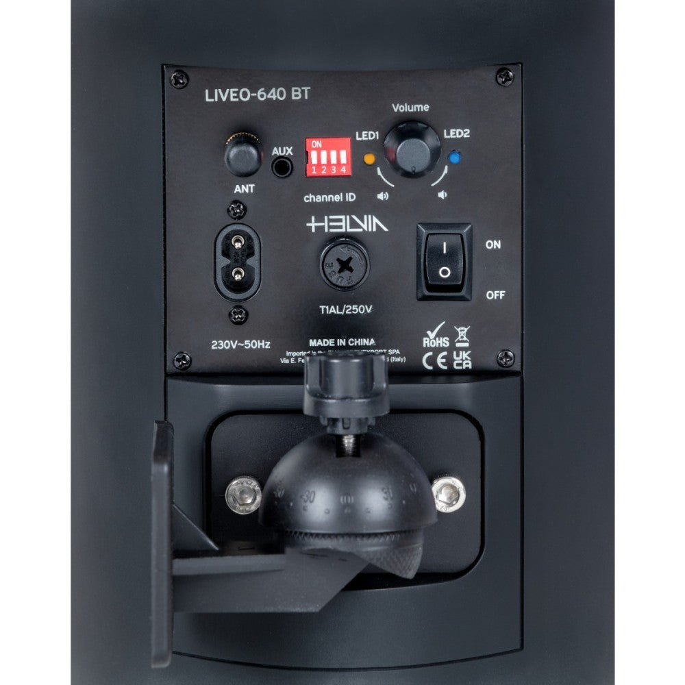 PAIR OF 6.5" HELVIA LIVEO-640 BTBK BLACK ACTIVE WALL SPEAKERS