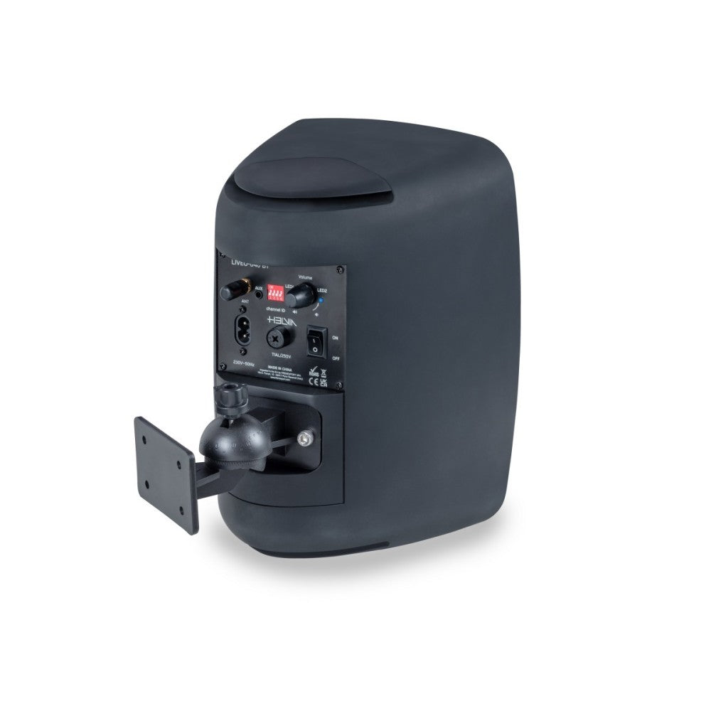PAIR OF 6.5" HELVIA LIVEO-640 BTBK BLACK ACTIVE WALL SPEAKERS