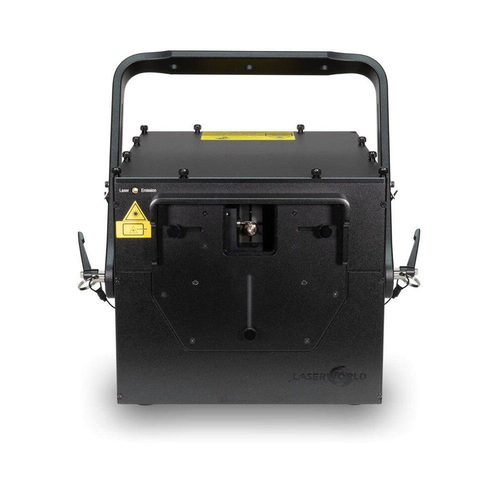 Laserworld 5000 mW high power, full color laser, FB4 output card that allows for DMX, Art-Net and standalone control, as well as