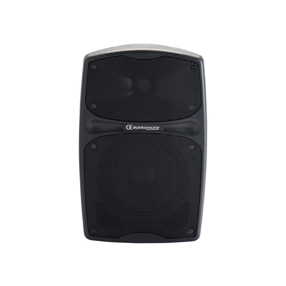 Audiophony 80 W RMS active battery-powered portable loudspeaker, 6" LF + 1" HF, USB / SD / BT5.0, talkover, effects