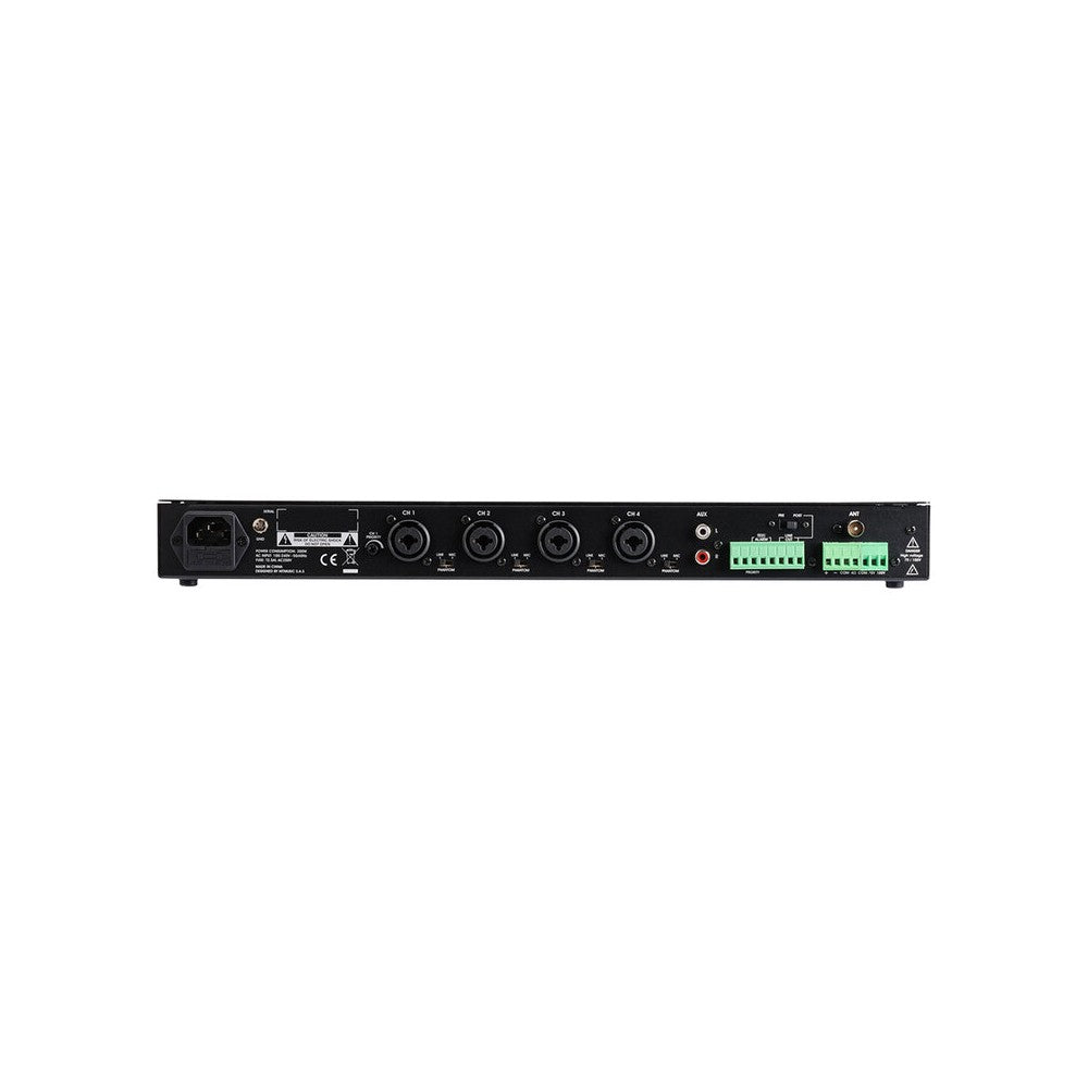 Amplificador-mezclador Audiophony PA 240 W, 100 V con reproductor multimedia integrado, USB, sintonizador FM, Bluetooth y DAB+