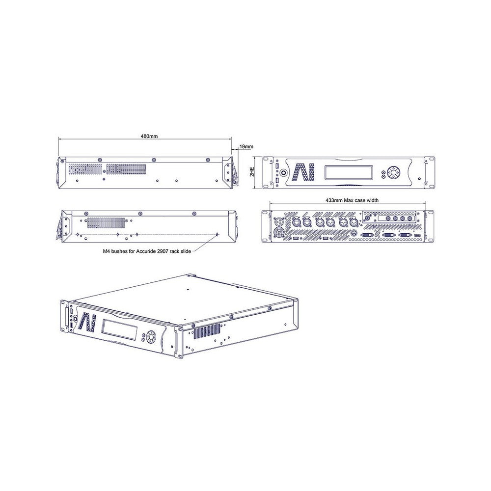 Avolites Compact, high-performance server for live video manipulation, 1 x 4K and 2 x HD outputs, 1TB of NVMe storage, hardware