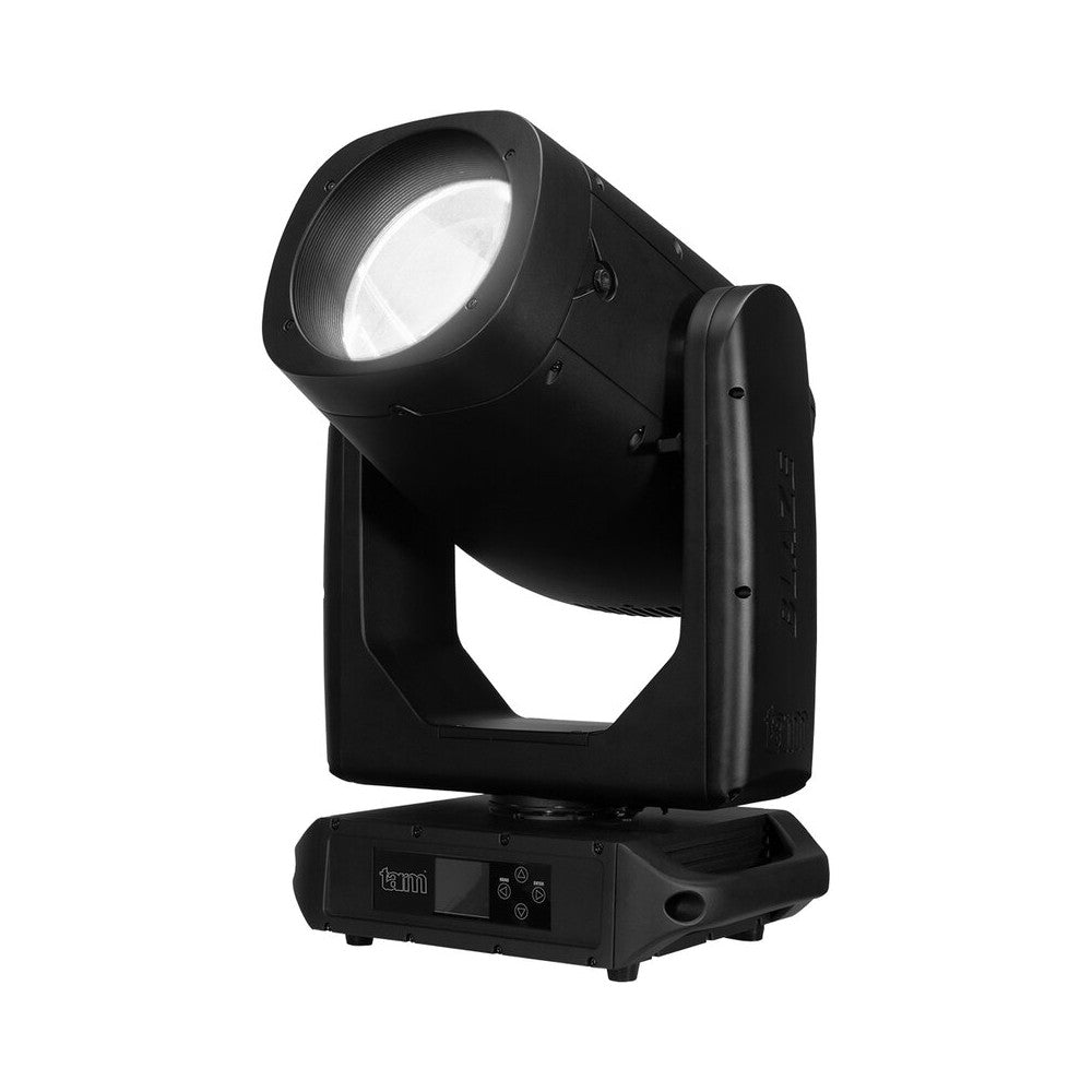 TARM Lasers Hybrid luminaire with 500 W white laser laser source, wide zoom range from 0.43° to 12.5°, extra fast head movement