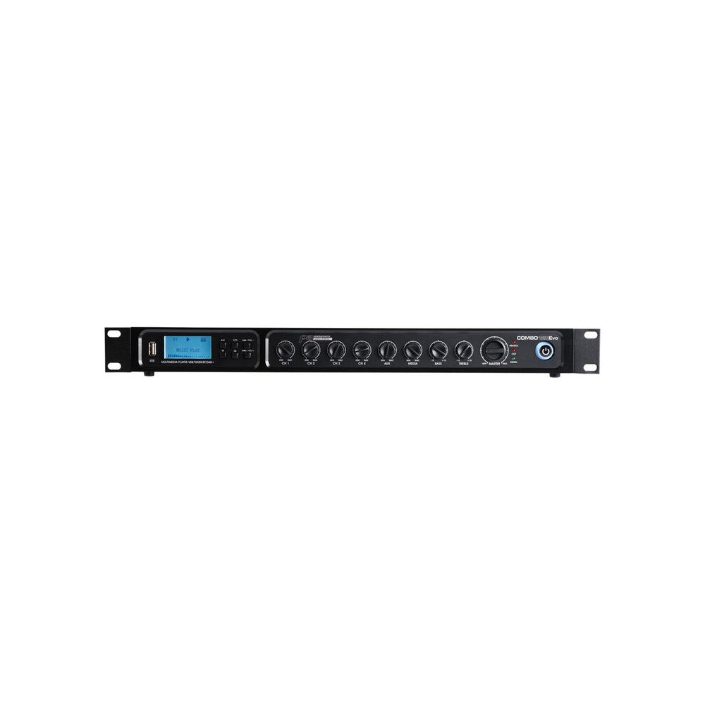 Audiophony PA 120 W amplifier / mixer with integrated media player: USB, FM tuner, Bluetooth and DAB+, 100 V or 4 ohm