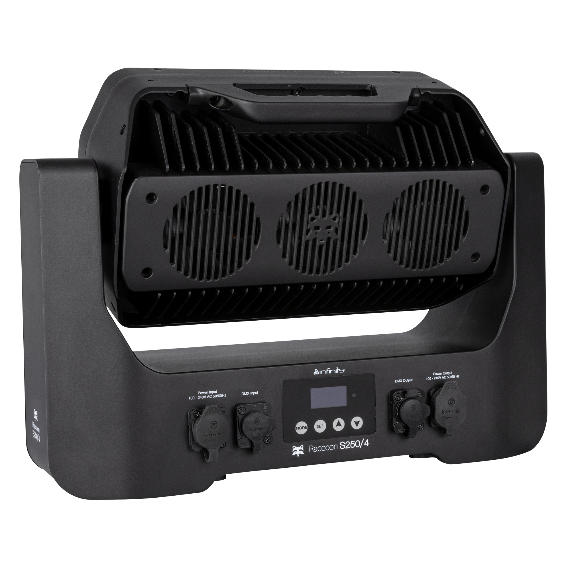 Infinity Raccoon S250/4 Junior Strobo/wash professionale con tilt motorizzato