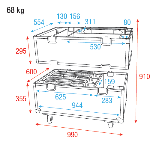 INFINITY Case for 3x Raccoon S420/4 and W40/4 With accessory compartments Con scomparti per gli accessori