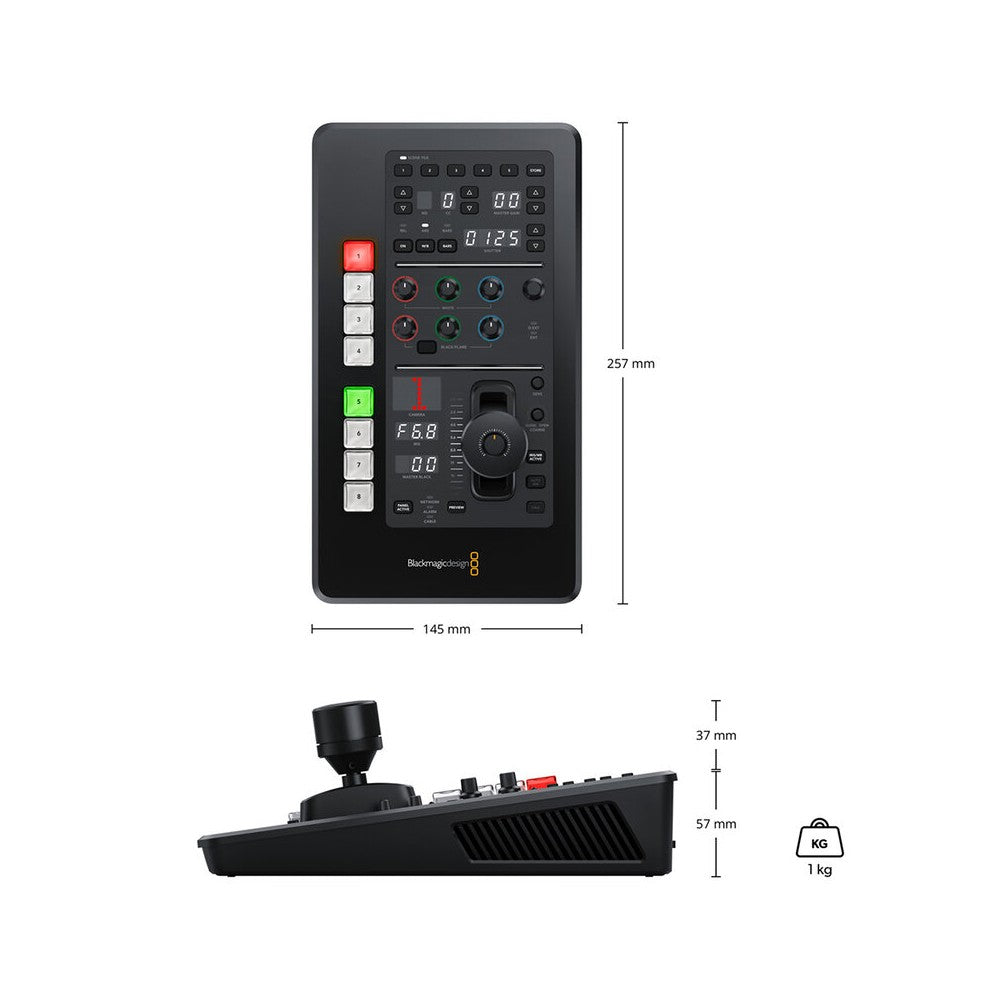 Blackmagic Design Portable broadcast-style CCU control panel, up to 8 cameras, precise control over iris, black level, shutter,