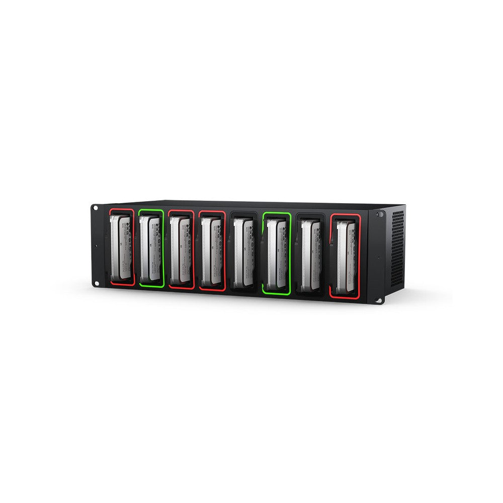 Blackmagic Design Professional rack-mount backup system with 8 independent hard disk bays, 4 high-speed 10G Ethernet ports, Blac