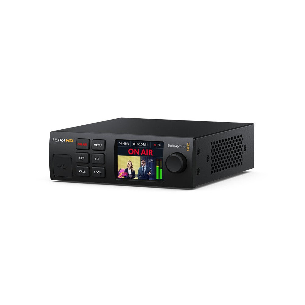 Blackmagic Design Video streaming processor supporting H.264 / H.265 encoding over RTMP and SRT, 12G-SDI input, USB-C webcam out