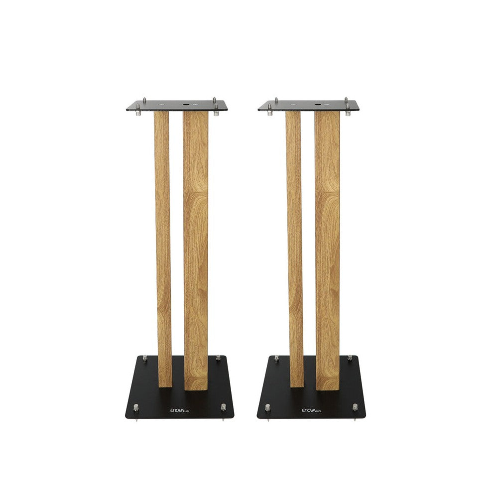 Enova Hifi Loudspeaker stands, 80 cm high, maximum load 70 kg, black / wood finish, delivered in pairs