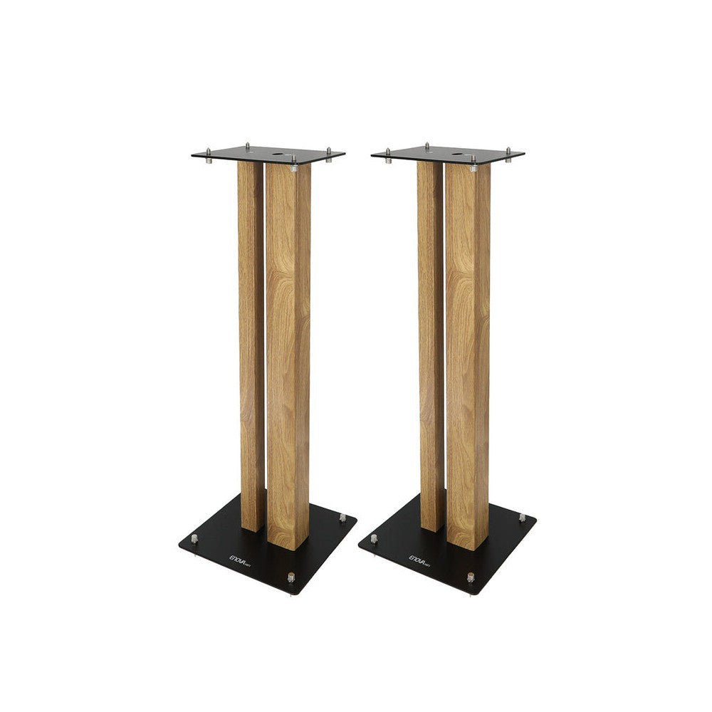 Soportes para altavoces Enova Hifi, 80 cm de altura, carga máxima 70 kg, acabado negro / madera, entregados en pares