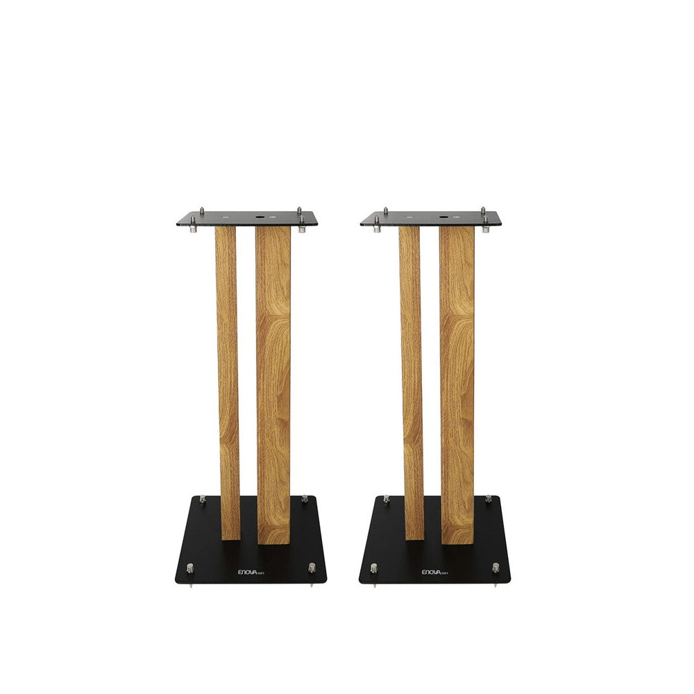 Enova Hifi Loudspeaker stands, 60 cm high, maximum load 70 kg, black / wood finish, delivered in pairs