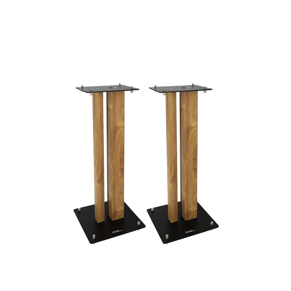 Soportes para altavoces Enova Hifi, 60 cm de altura, carga máxima 70 kg, acabado negro / madera, se entregan en pares