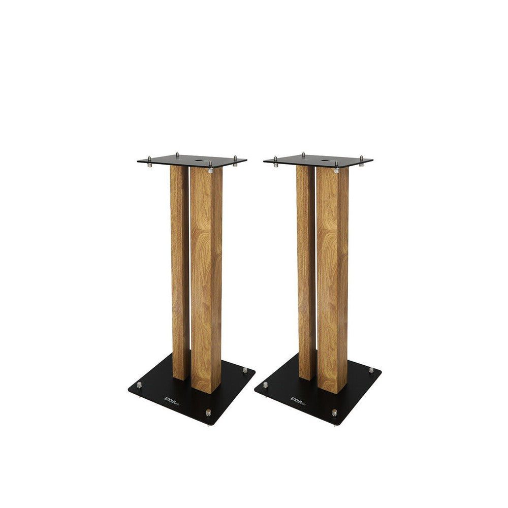 Soportes para altavoces Enova Hifi, 60 cm de altura, carga máxima 70 kg, acabado negro / madera, se entregan en pares