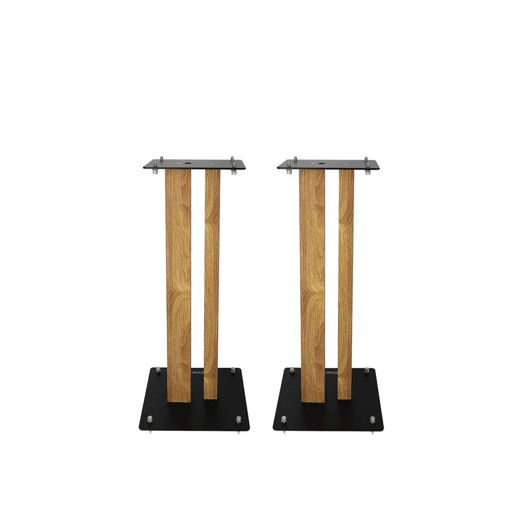 Soportes para altavoces Enova Hifi, 60 cm de altura, carga máxima 70 kg, acabado negro / madera, se entregan en pares
