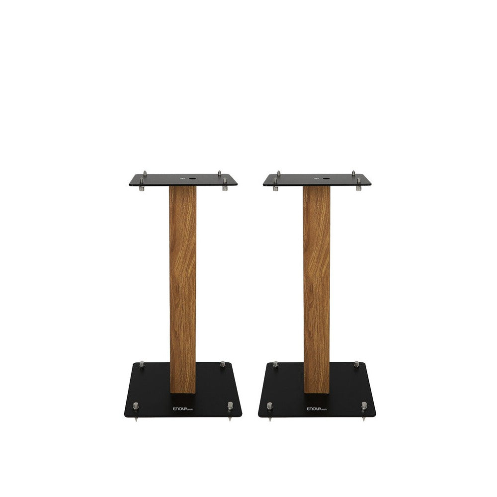 Enova Hifi Loudspeaker stands, 50 cm high, maximum load 70 kg, black / wood finish, delivered in pairs