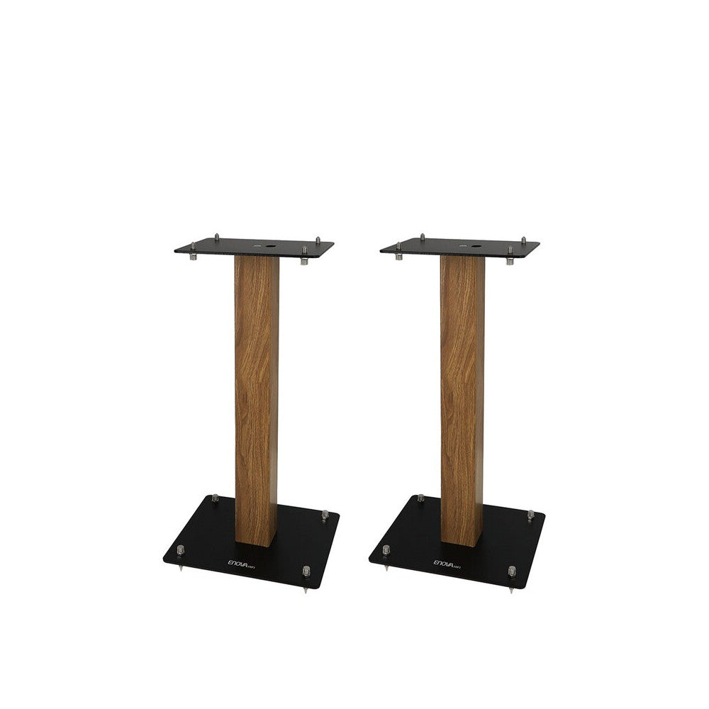Enova Hifi Loudspeaker stands, 50 cm high, maximum load 70 kg, black / wood finish, delivered in pairs