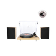 Enova Hifi Hi-Fi turntable with USB / Bluetooth receiver, 2 x 35 W RMS + passive loudspeakers in beech finish