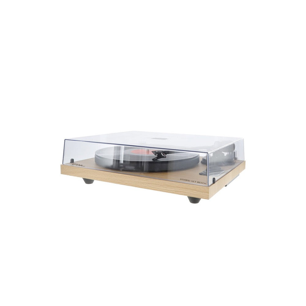Giradiscos Hi-Fi Enova Hifi con receptor USB / Bluetooth, 2 x 35 W RMS + altavoces pasivos con acabado en haya