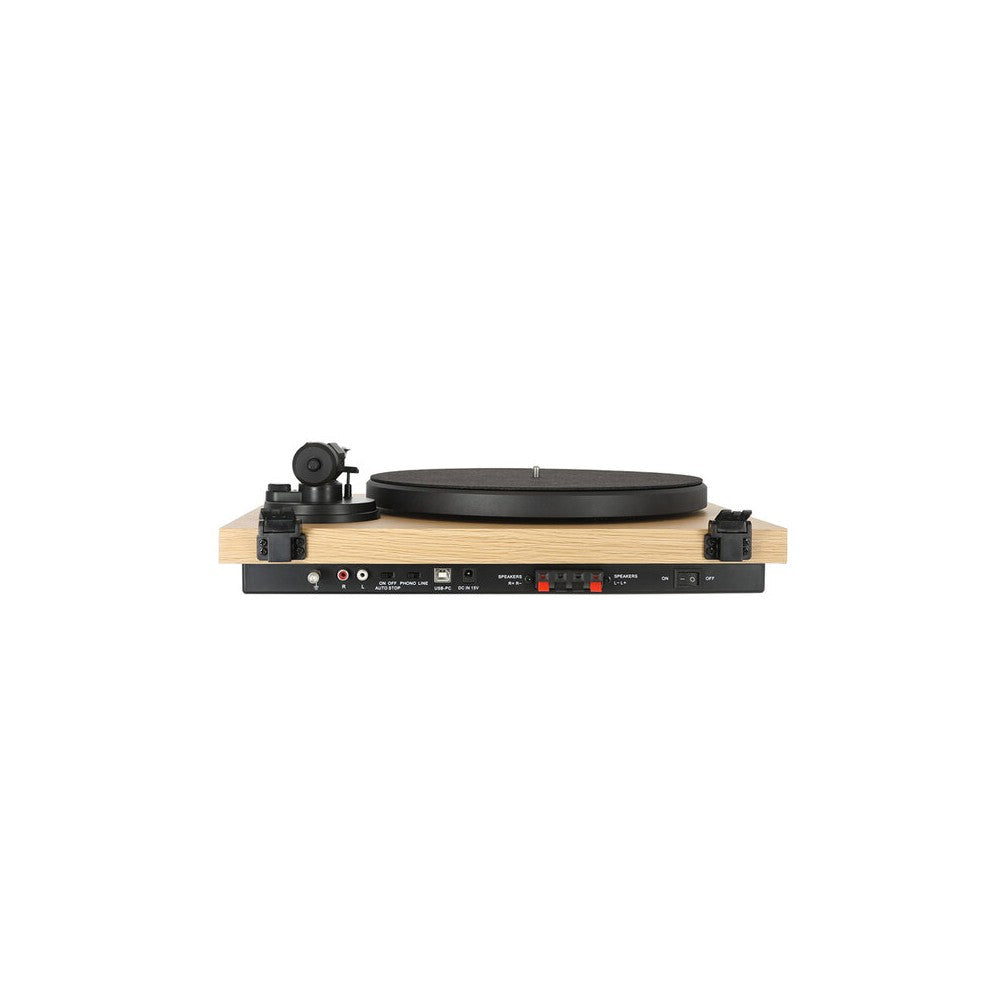 Giradiscos Hi-Fi Enova Hifi con receptor USB / Bluetooth, 2 x 35 W RMS + altavoces pasivos con acabado en haya