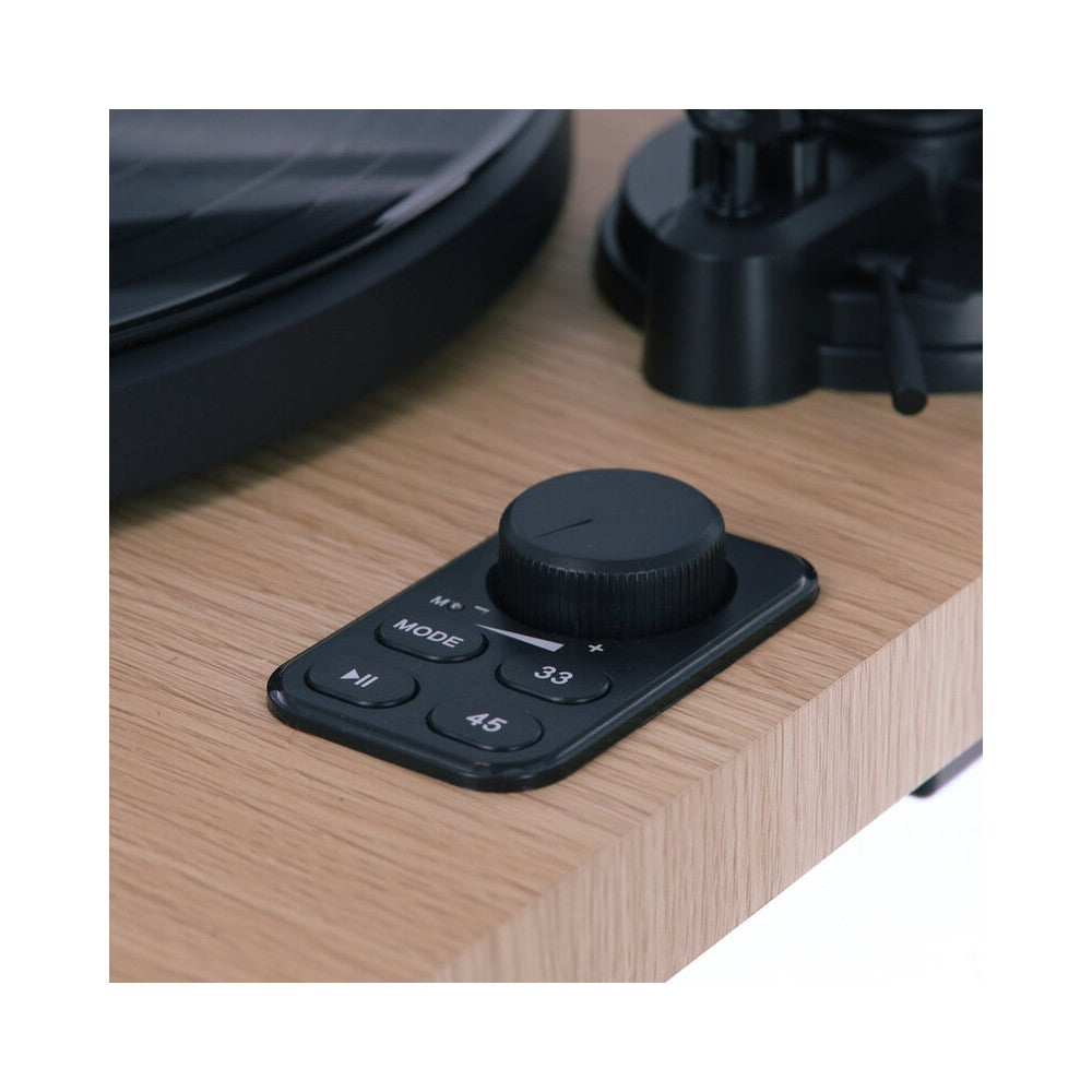Giradiscos Hi-Fi Enova Hifi con receptor USB / Bluetooth, 2 x 35 W RMS + altavoces pasivos con acabado en haya