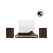 Enova Hifi Hi-Fi turntable with USB / Bluetooth receiver, 2 x 30 W RMS + passive loudspeakers in dark wood finish