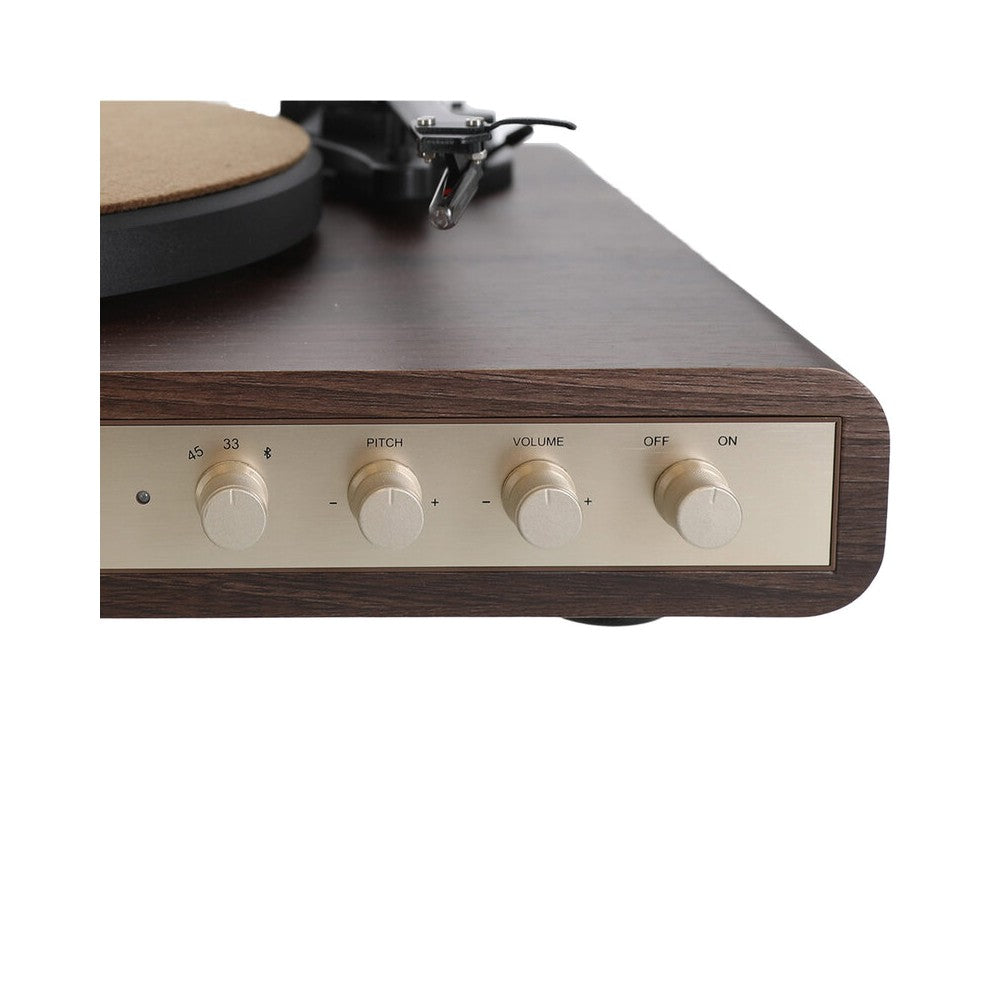 Giradiscos de alta fidelidad Enova Hifi con receptor USB/Bluetooth, 2 x 30 W RMS + altavoces pasivos con acabado en madera oscura