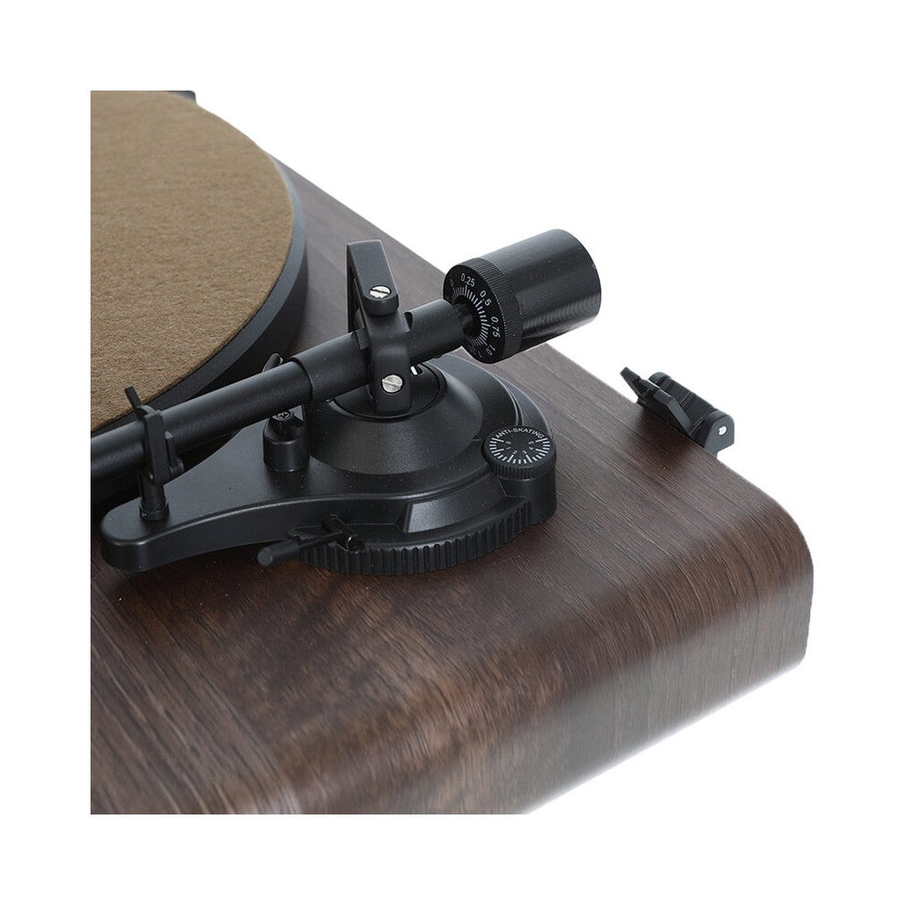 Giradiscos de alta fidelidad Enova Hifi con receptor USB/Bluetooth, 2 x 30 W RMS + altavoces pasivos con acabado en madera oscura