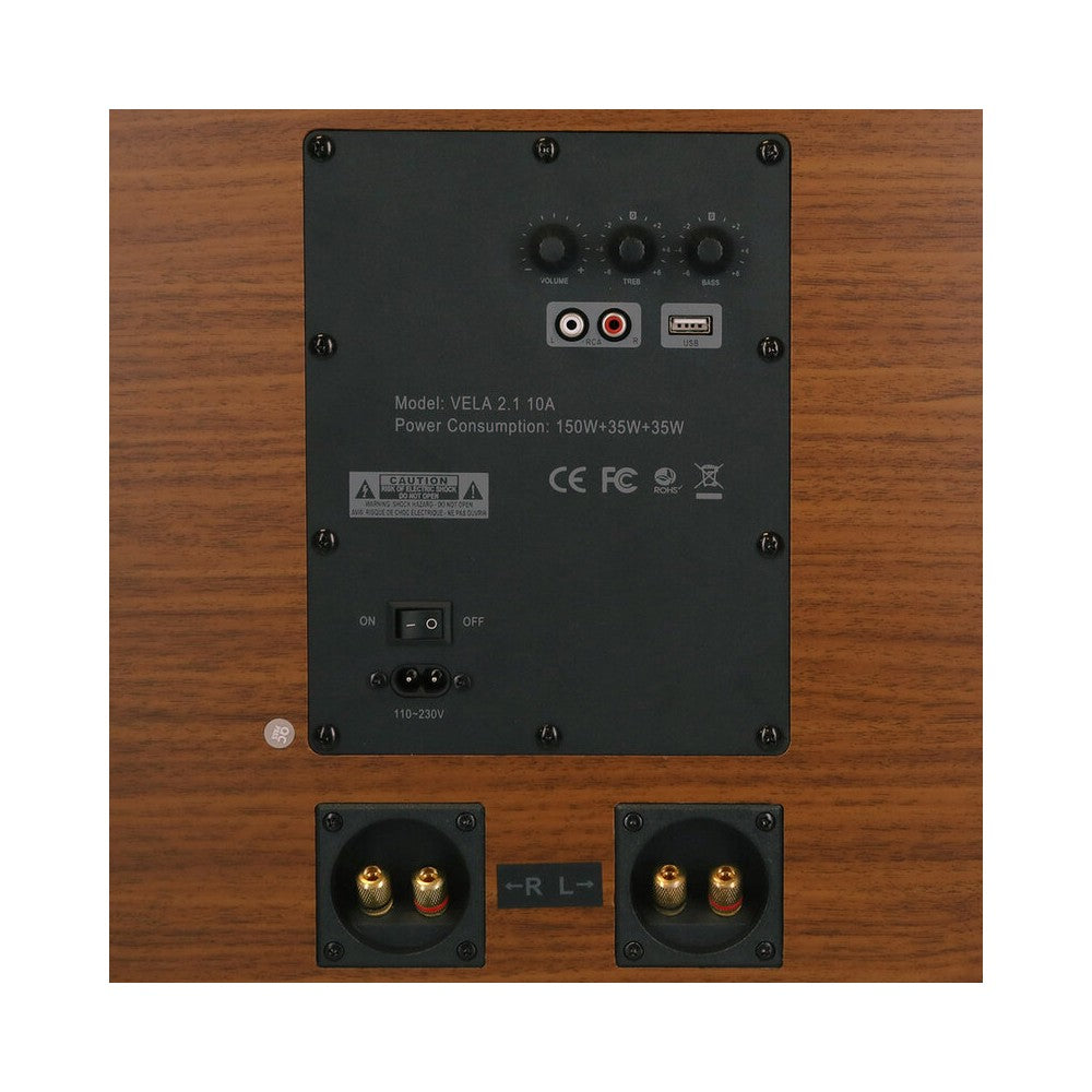 Enova Hifi Compact 2.1 audio system with 2 passive satellite loudspeakers and an active subwoofer, 220 W, Bluetooth connectivity
