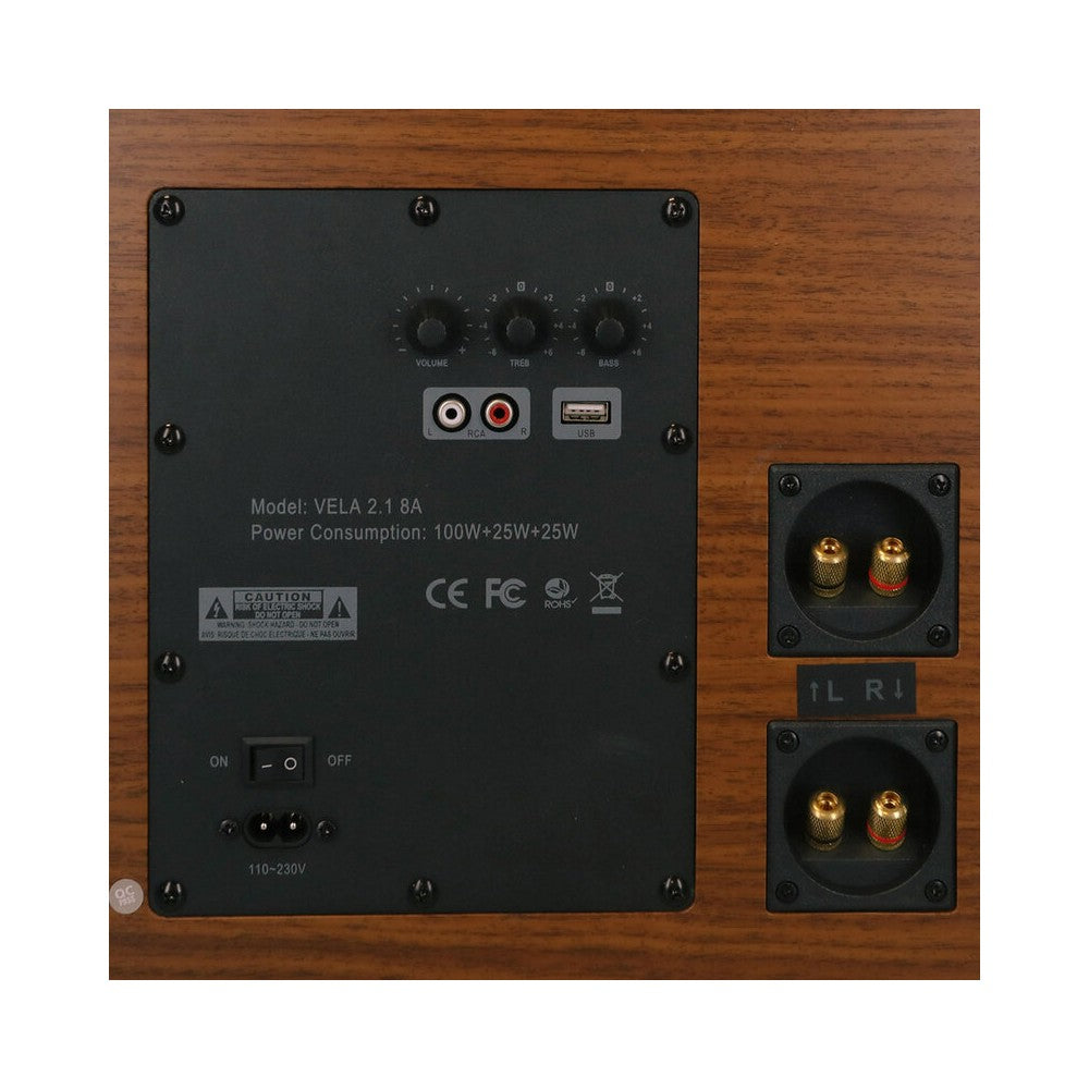 Enova Hifi Compact 2.1 audio system with 2 passive satellite loudspeakers and an active subwoofer, 150 W, Bluetooth connectivity