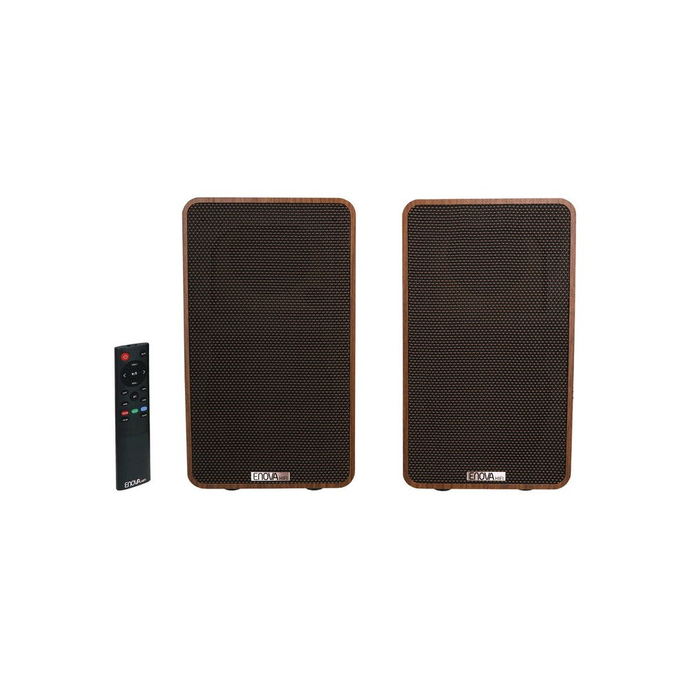 Enova Hifi 2 ways multimedia loudspeakers, 2 x 60 W RMS power, Bluetooth, analogue RCA, optical, USB, HDMI ARC inputs, MP3 file