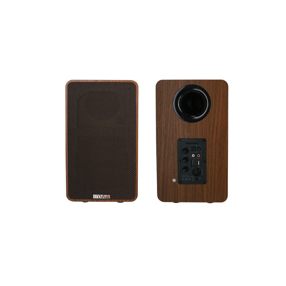 Enova Hifi 2-way multimedia loudspeakers, 2 x 60 W RMS power, Bluetooth, analog RCA, optical, USB, HDMI ARC inputs, MP3 file