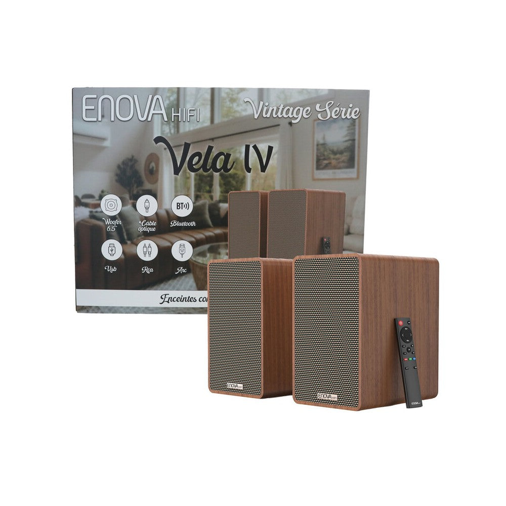 Enova Hifi 2-way multimedia loudspeakers, 2 x 60 W RMS power, Bluetooth, analog RCA, optical, USB, HDMI ARC inputs, MP3 file