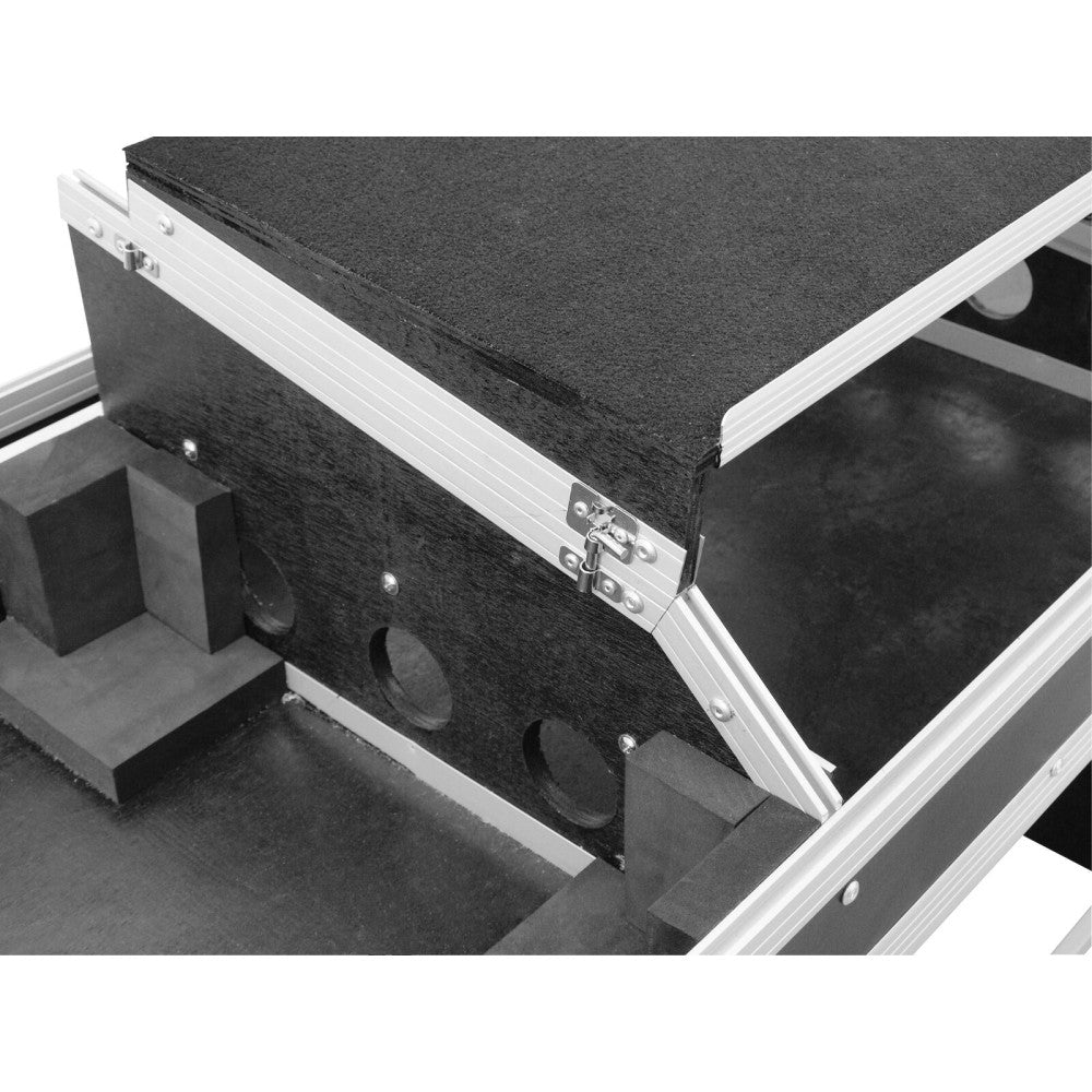 ROADINGER Flightcase para 2 giradiscos y mezclador con estante deslizante