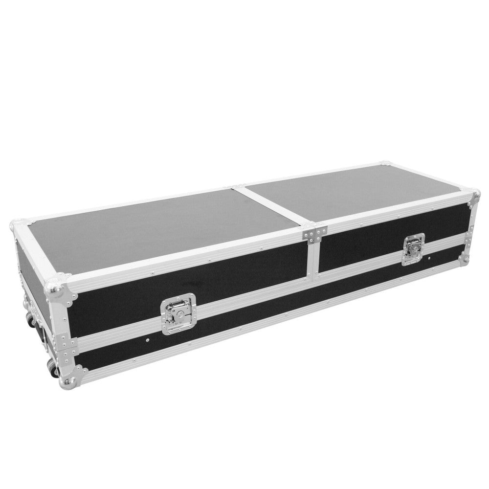 ROADINGER Flightcase para 2 giradiscos y mezclador con estante deslizante