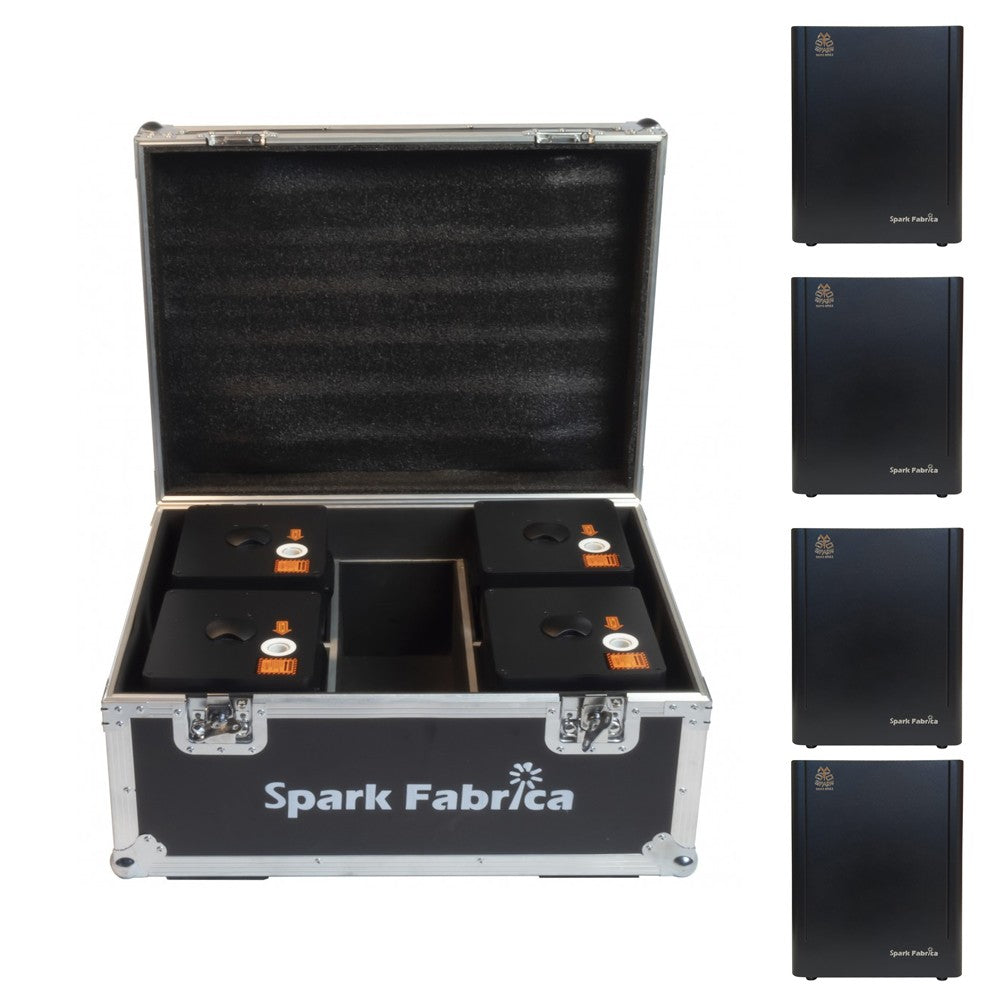 Spark Fabrica 4x M3 Fontane Luminose a Batteria + Flightcase