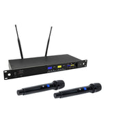 RADIOMIC. 2-CH HELVIA VERBA-201 A1 UHF TRUE DIVERSITY 2 MIC A MANO 516-558MHz