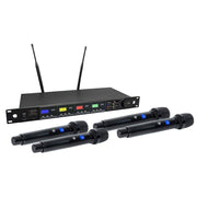 RADIOMIC. 4-CH HELVIA VERBA-401 A1 UHF TRUE DIVERSITY 4 MIC A MANO 516-558MHz