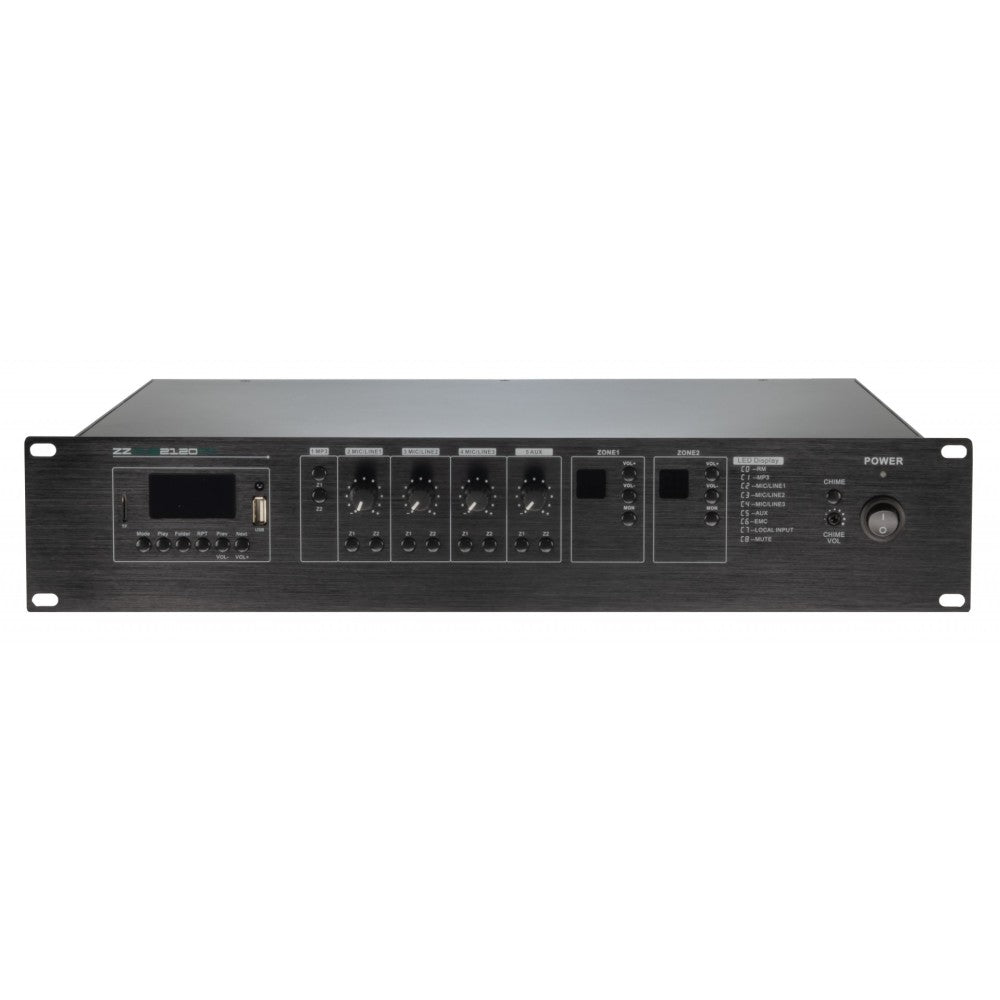 ZZIPP ZZONE2120PA Amplificatore 120w 2 zone con player