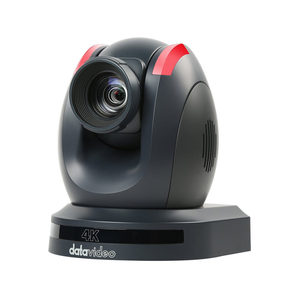 Datavideo 4K PTZ camera with 30x optical zoom, 1/2.8" Sony CMOS sensor, auto tracking, NDI support, simultaneous HDMI, 3G-SDI an