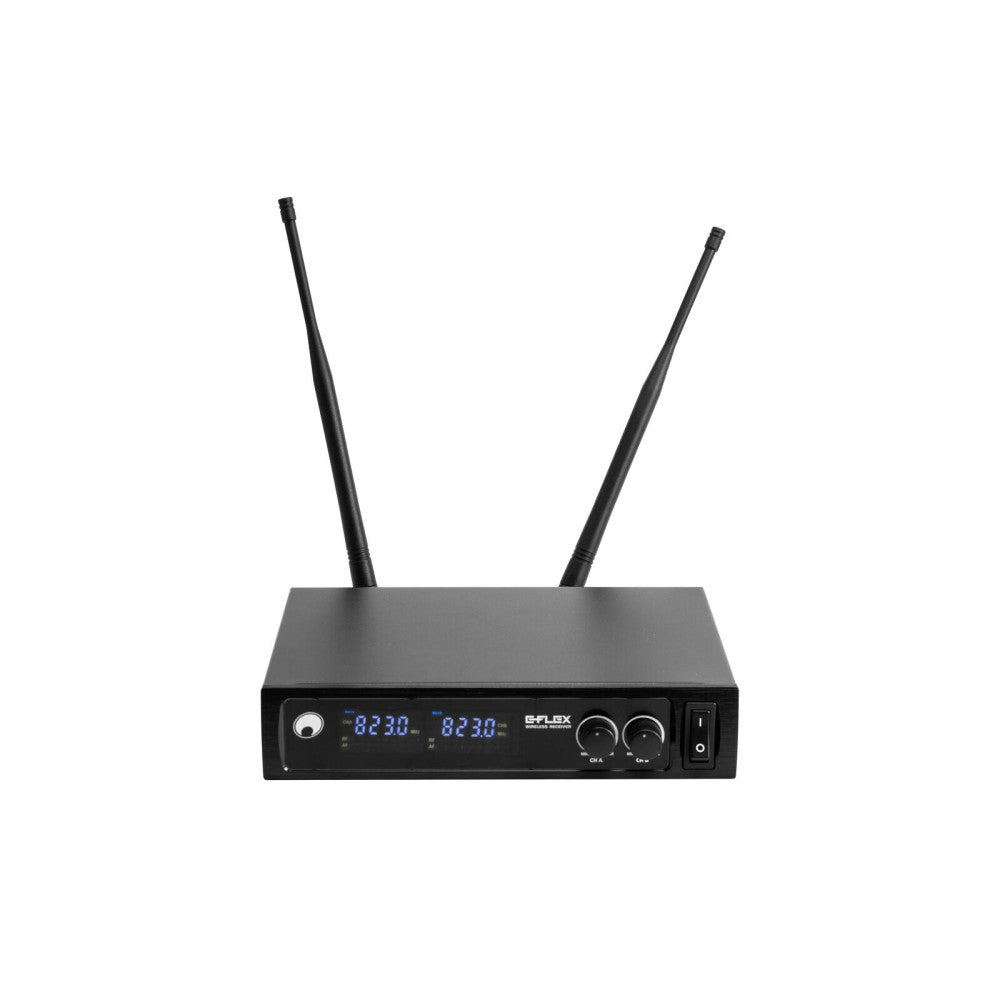 OMNITRONIC UHF E-FLEX 2, sistema de micrófono inalámbrico 823-832/863-865 MHz