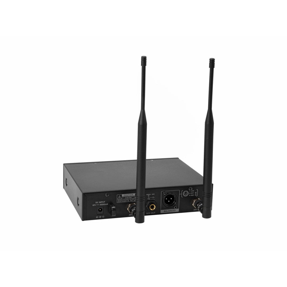 Sistema de micrófono inalámbrico OMNITRONIC UHF-601 de 1 canal 823-832/863-865 MHz